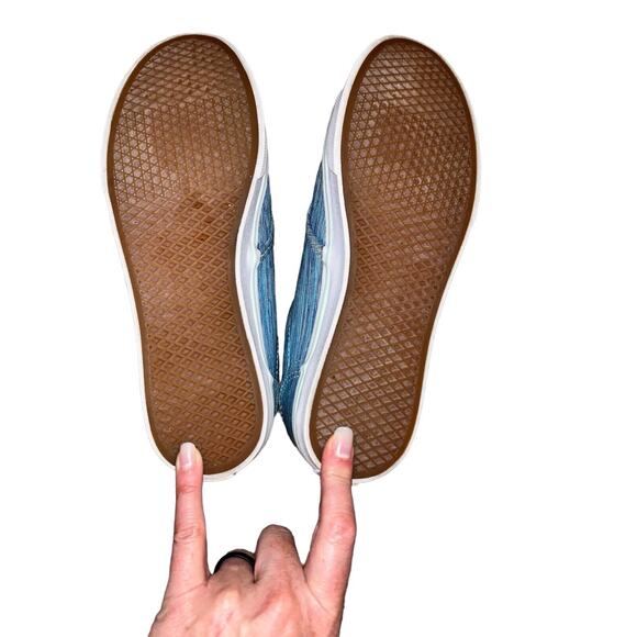 VANS Authentic Canvas Flat Sneakers Womens 6 US Shiny Light Blue/Light Green - Picture 9 of 9